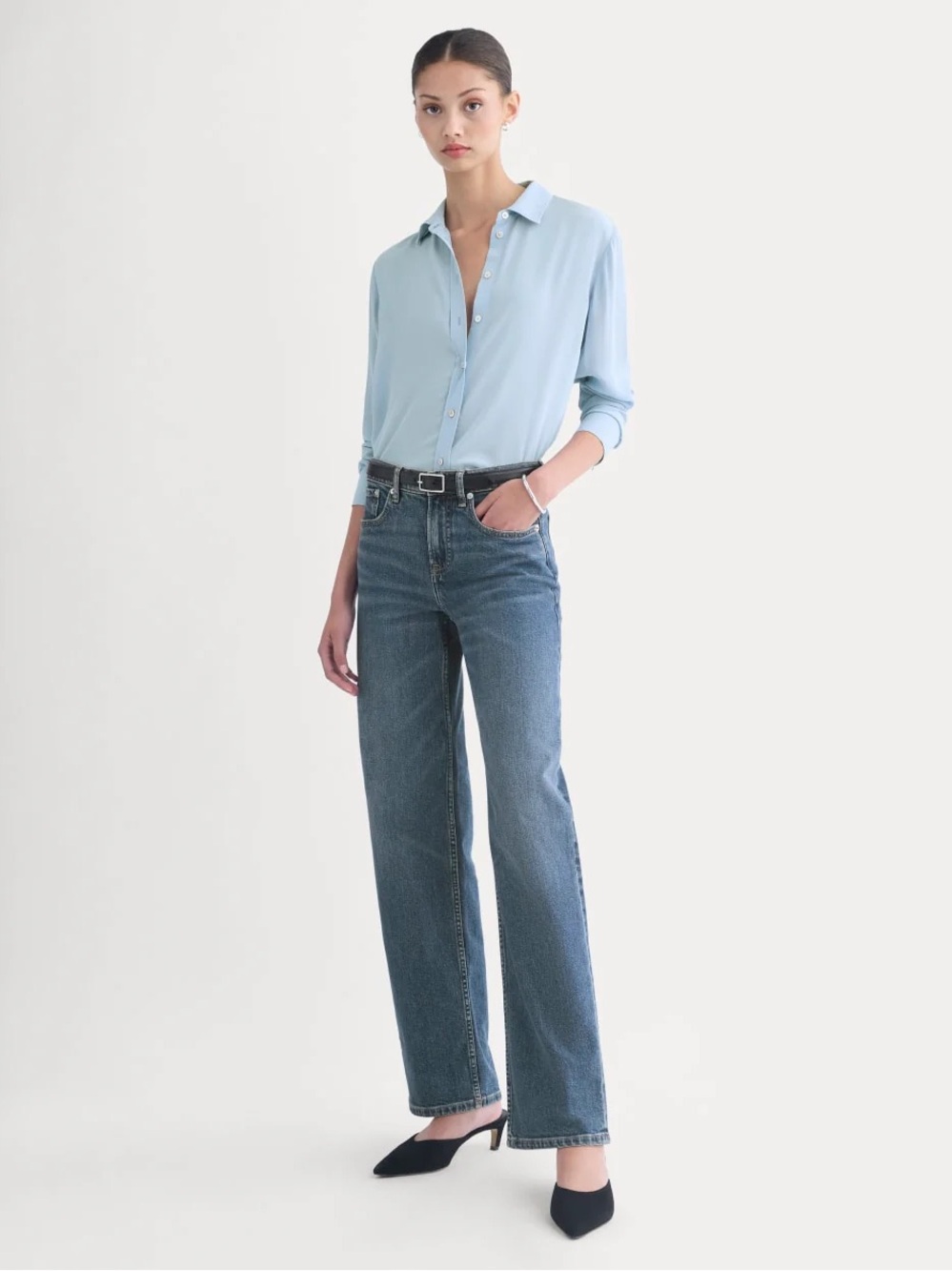 Everlane The Column Jean in Pure Blue
